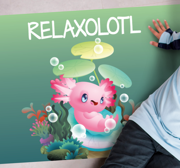 Alfombra vinílica infantil estanque relaxólotl - TenVinilo
