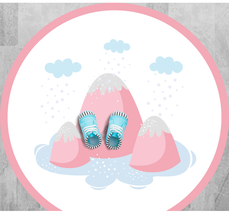 Alfombra vinílica infantil Montañas rosadas con gotas de lluvia - TenVinilo