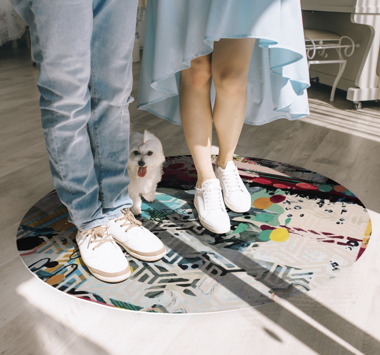 Alfombra vinílica salón motivo de salpicadura abstracta - TenVinilo