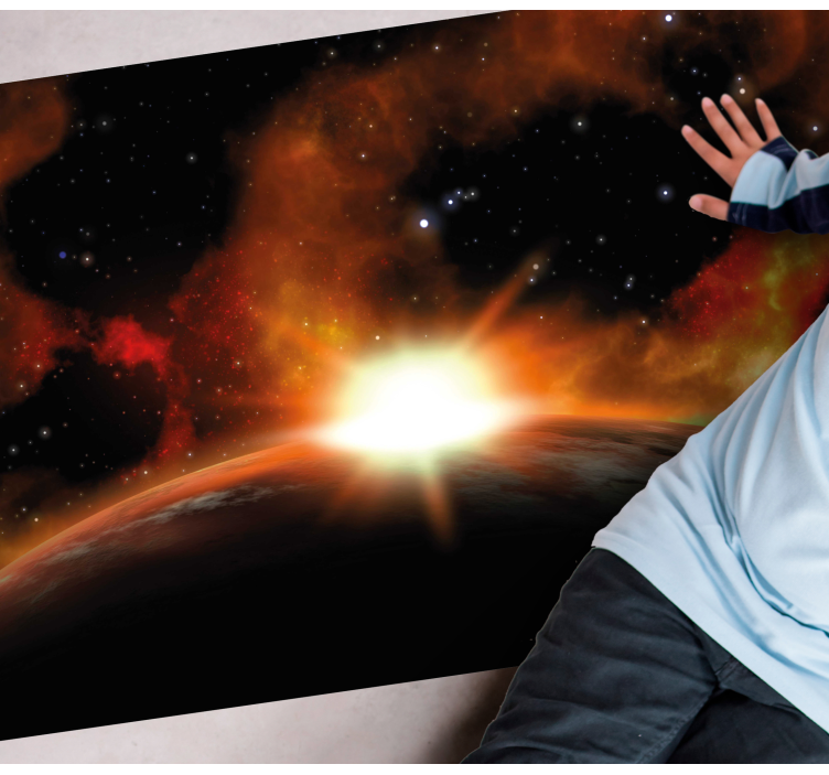 Alfombra vinílica salón Sol brillante en la tierra - TenVinilo