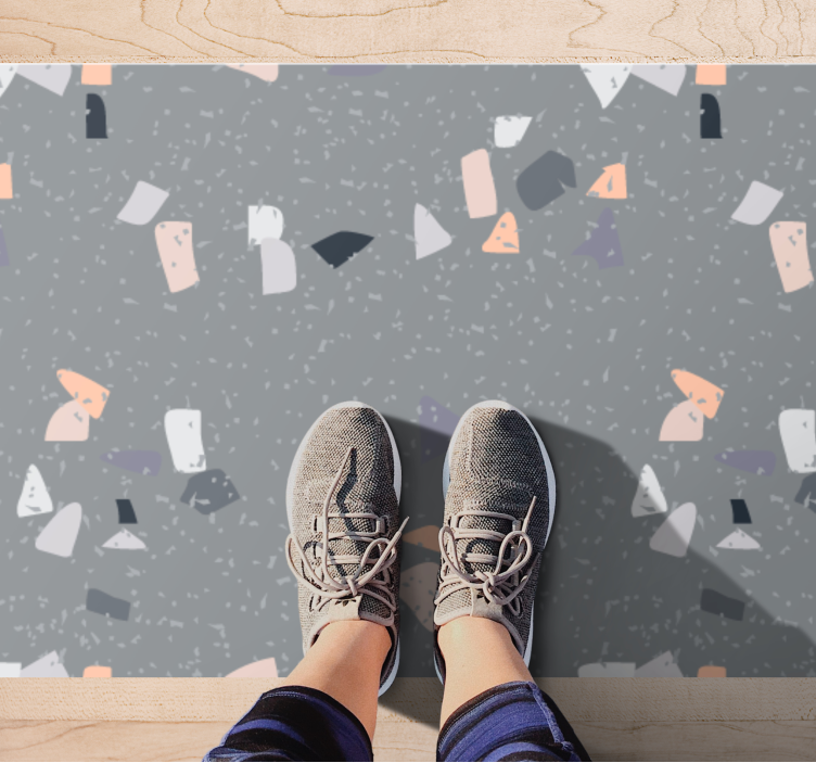 Alfombra vinílica textura Efecto terrazo de mármol - TenVinilo