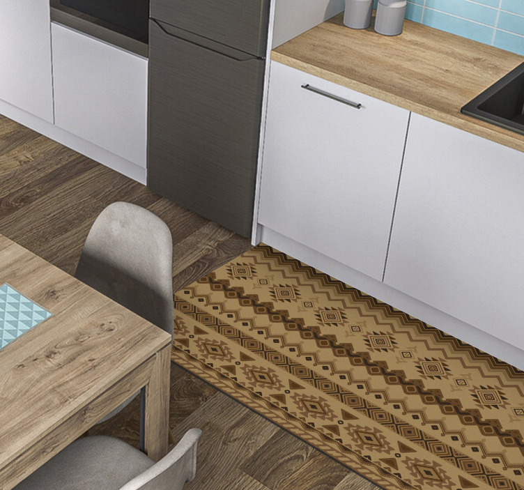 Alfombras vinílica diseño étnico kilim - TenVinilo