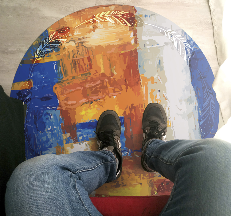 Alfombras vinílicas modernas Alfombra angustiada abstracta boho - TenVinilo