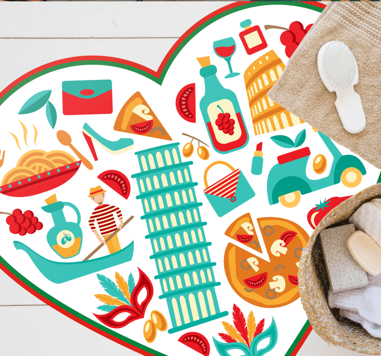 Alfombra vinílica moderna iconos-italianos - TenVinilo