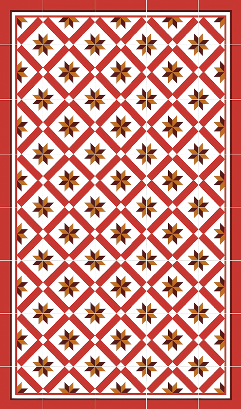 Alfombra vinílica cocina rojo hidráulico - TenVinilo