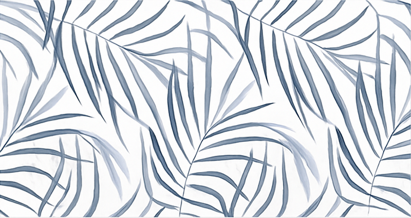 Alfombra vinílica azul diseño de hojas delgadas - TenVinilo