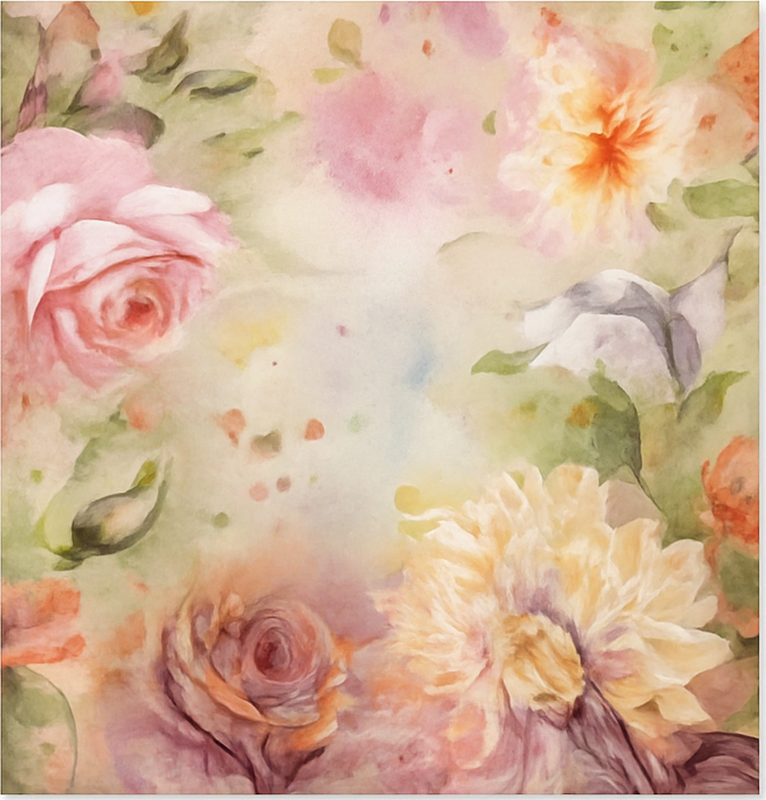 Alfombra vinílica salón rosas florales rosadas - TenVinilo
