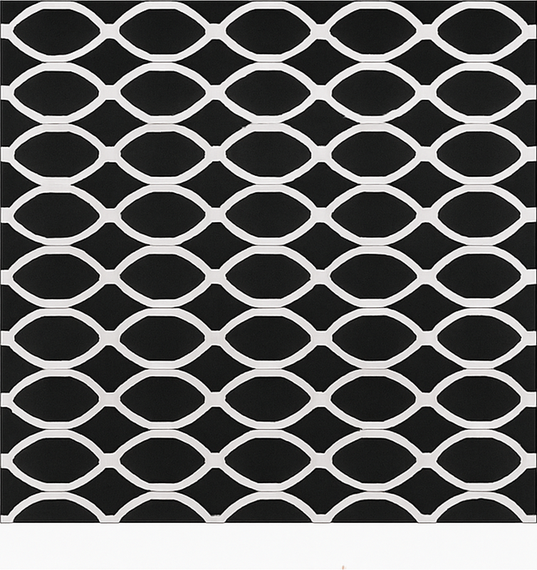 Alfombra vinilo comedor diseño ovalado monocromático - TenVinilo