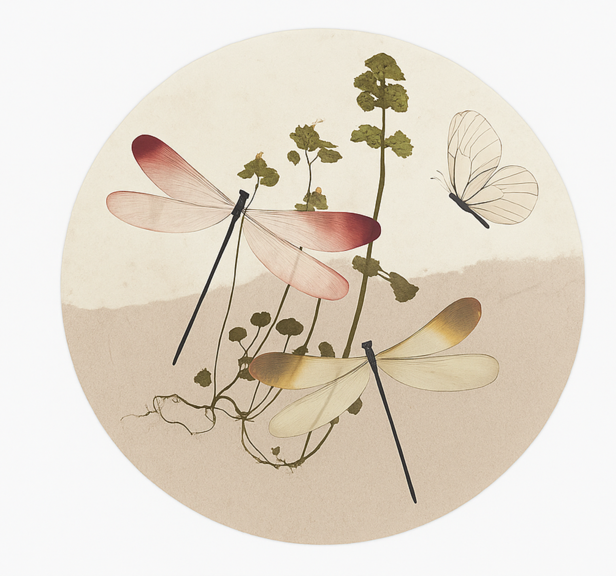 Alfombra vinilo comedor collage de naturaleza prensada - TenVinilo