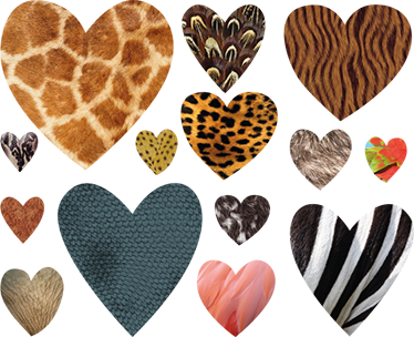 Alfombra vinílica animales estampado de corazones - TenVinilo