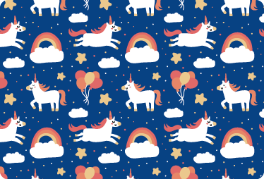 Alfombra vinílica animales unicornios blancos infantiles - TenVinilo