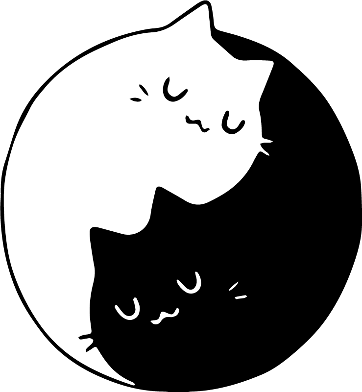 Alfombra vinílica animales gatos yin yang - TenVinilo