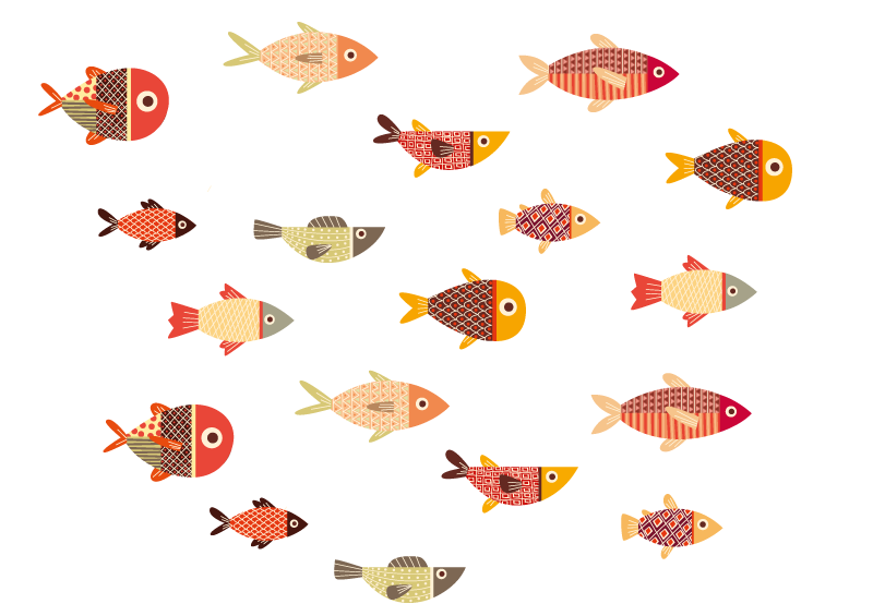 Alfombra vinílica animales peces de colores redondos - TenVinilo