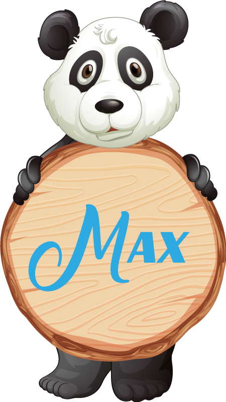 Alfombra vinílica animales panda con nombre - TenVinilo