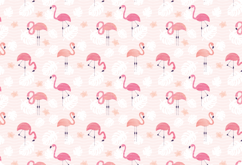Alfombra vinílica animales motivos de flamencos rosas - TenVinilo