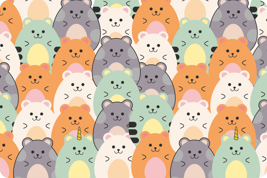Alfombra vinílica animales hamsters multicolores comiendo - TenVinilo