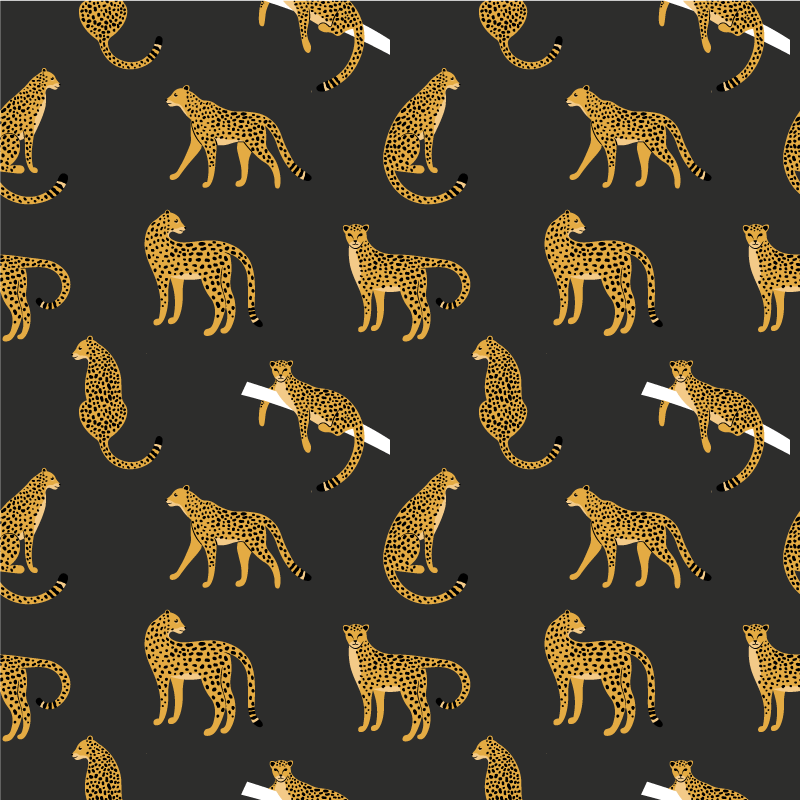 Alfombra vinílica animales leopardo sobre fondo oscuro - TenVinilo