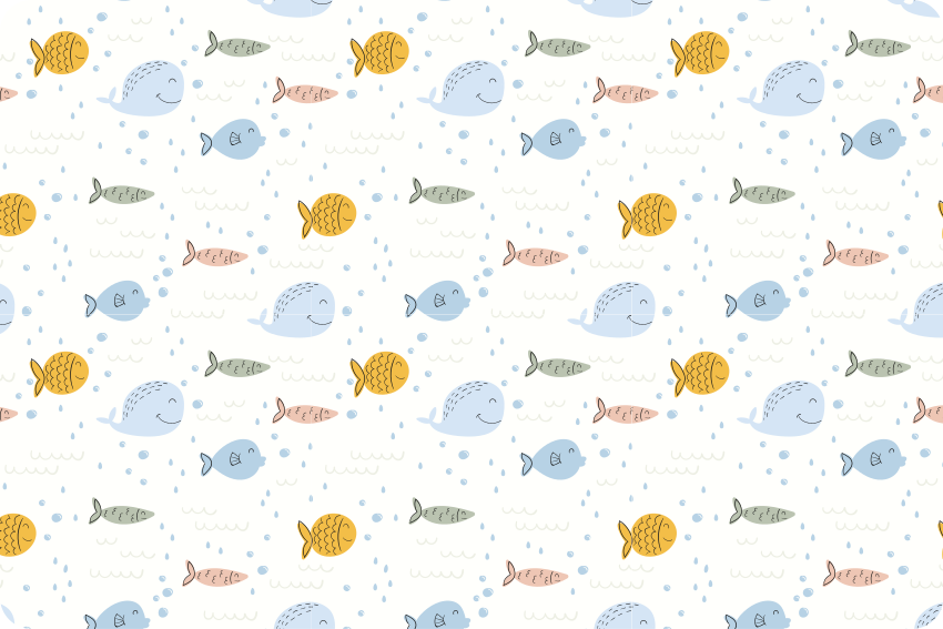 Alfombra vinílica animales pez de dibujos multicolor - TenVinilo