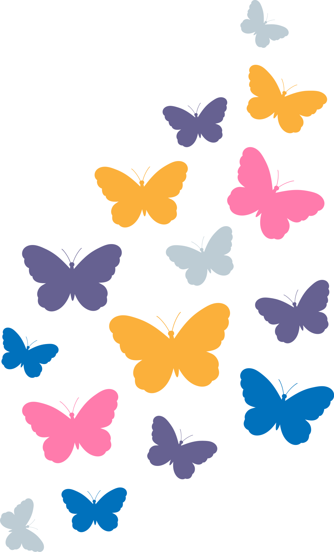 Alfombra vinílica animales mariposas multicolores volando - TenVinilo