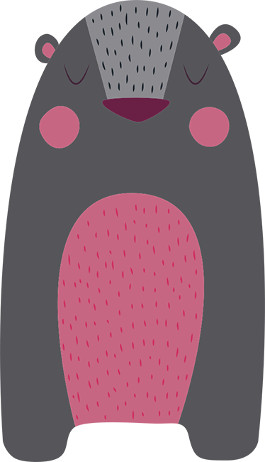 Alfombra vinílica animales oso gris para niños - TenVinilo