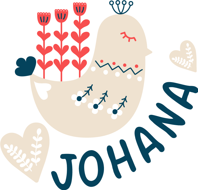 Alfombra vinílica animales pájaro nórdico personalizado - TenVinilo