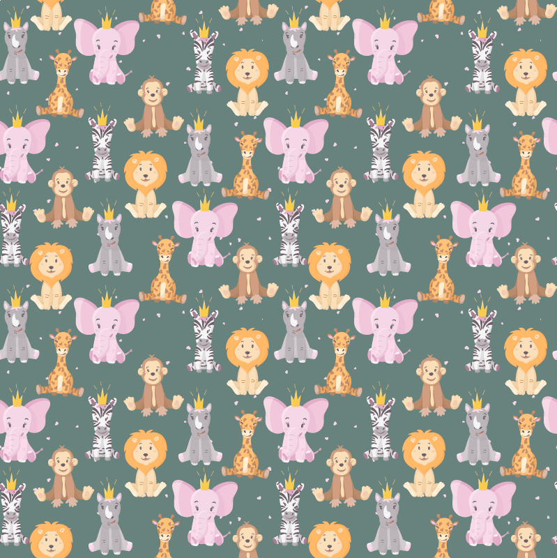 Alfombra vinílica animales diseño de animales adorables - TenVinilo