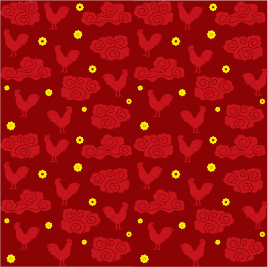 Alfombra vinílica animales patrón de gallinas estilo chino - TenVinilo