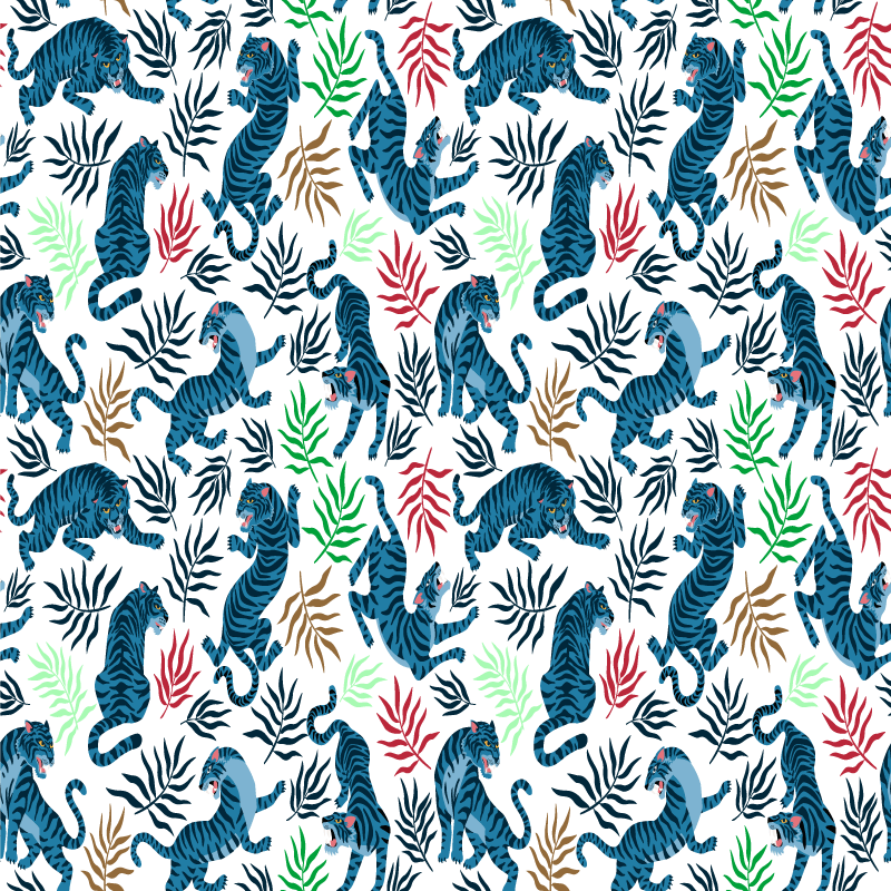 Alfombra vinílica animales leopardos coloridos y peligrosos - TenVinilo