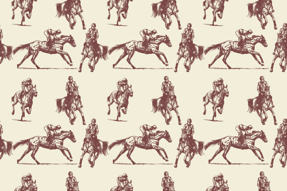 Alfombra vinílica animales patrón de caballos beige y marrón - TenVinilo