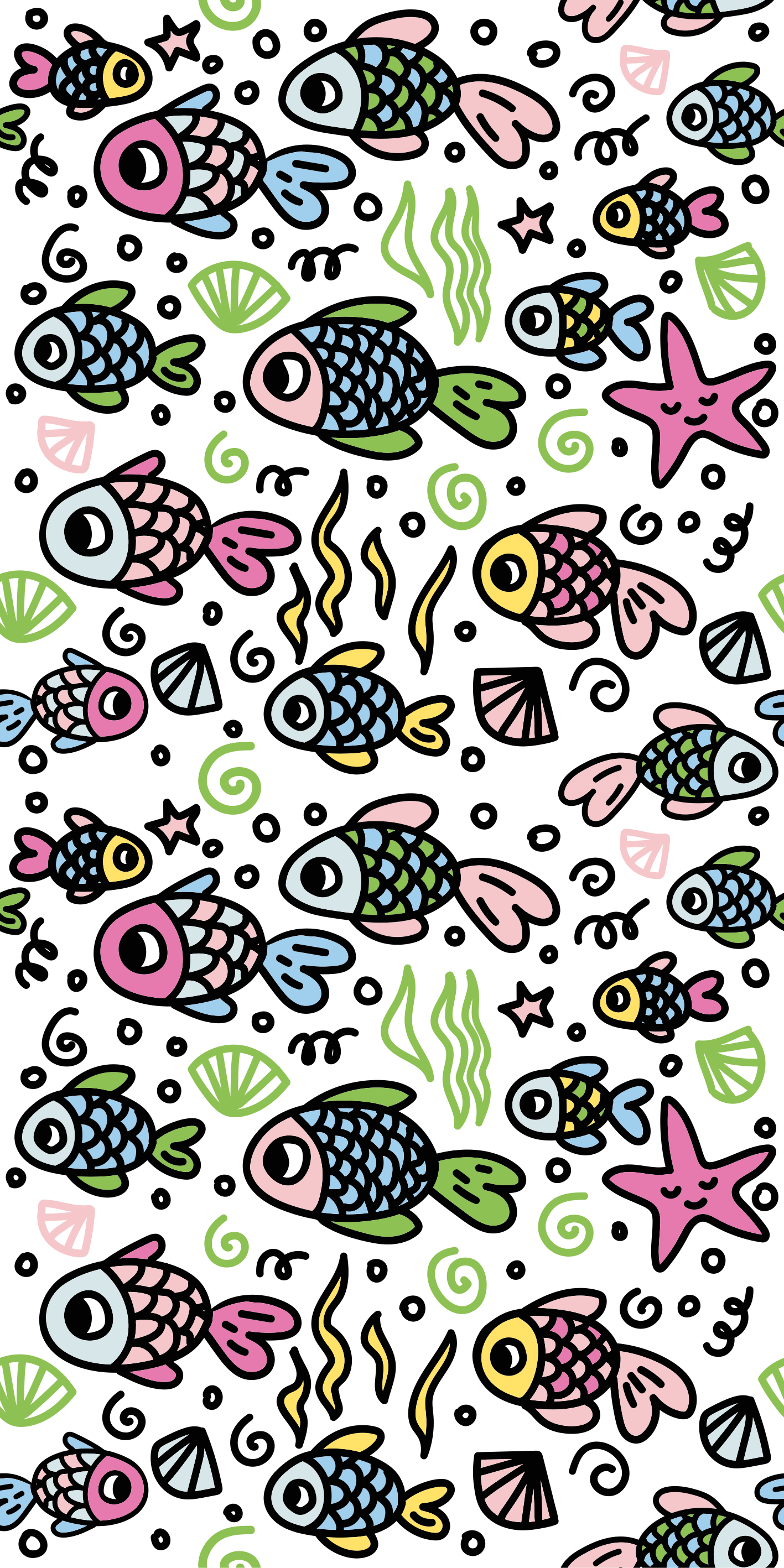 Alfombra vinílica animales patrón de peces multicolor - TenVinilo