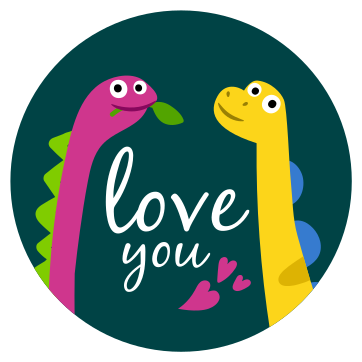 Alfombra vinílica animales amor de dinosaurio lindos - TenVinilo