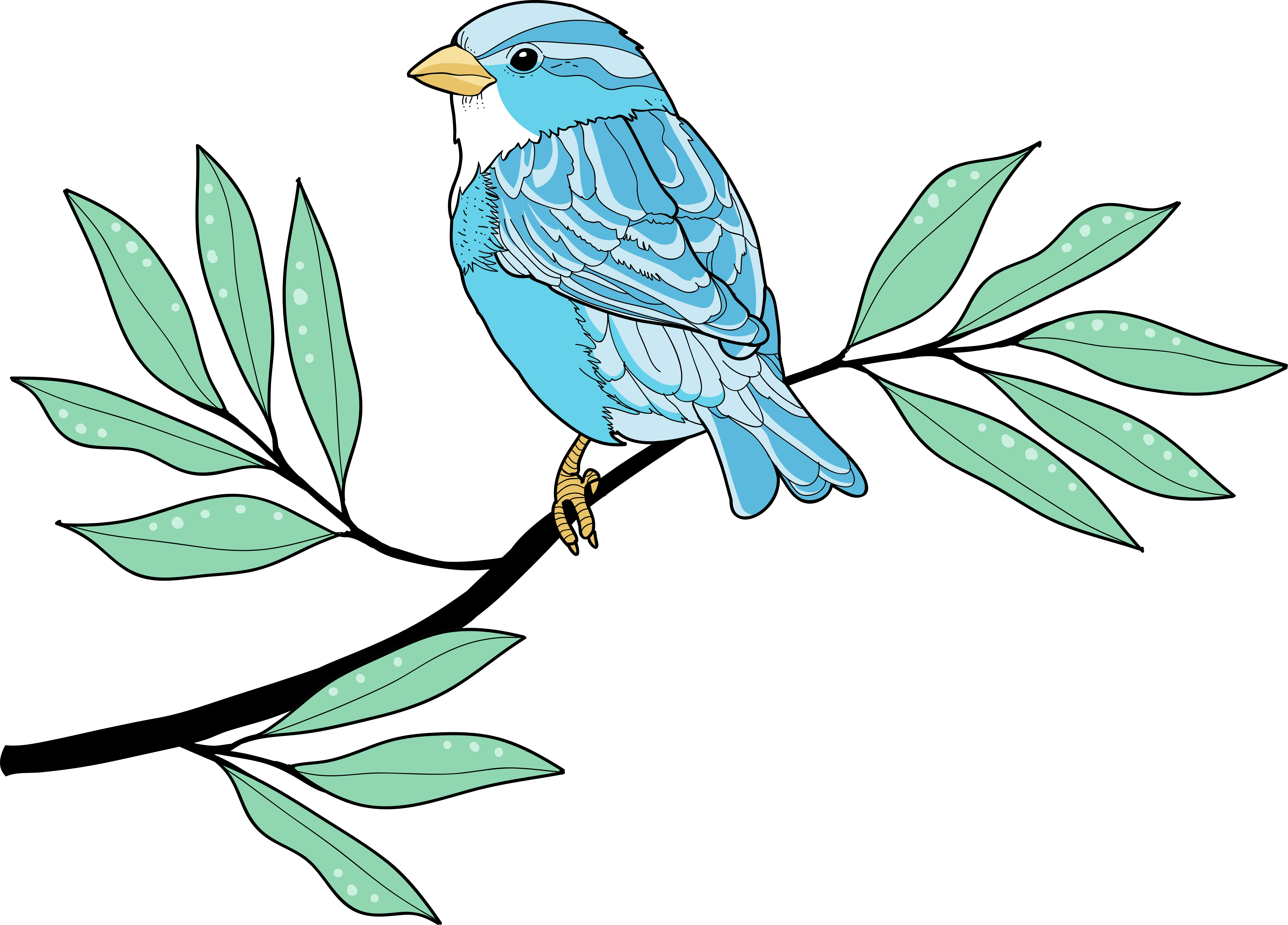 Alfombra vinílica animales ave azul con plumas - TenVinilo