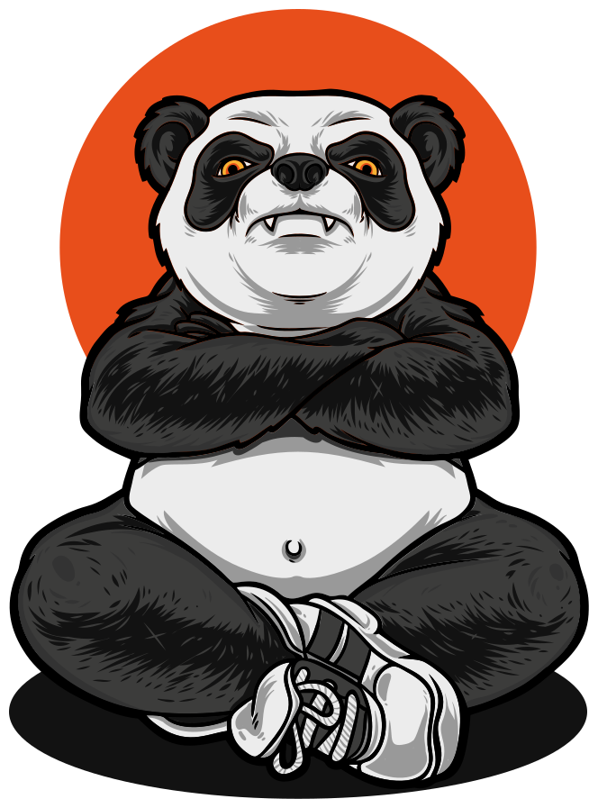 Alfombra vinílica animales panda abrazando la serenidad - TenVinilo