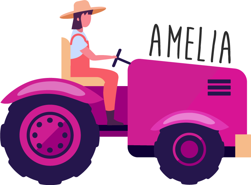 Alfombra vinílica animales aventura personalizada en tractor - TenVinilo