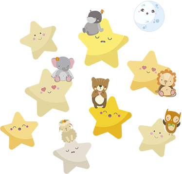 Alfombra vinílica animales estrellas para bebé - TenVinilo
