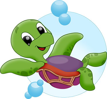 Alfombra vinílica animales tortuga bebé jugando - TenVinilo