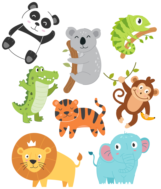 Alfombra vinílica animales dibujados a mano otoño - TenVinilo