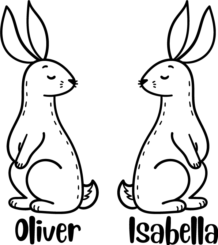 Alfombra vinílica animales con conejitos personalizados - TenVinilo