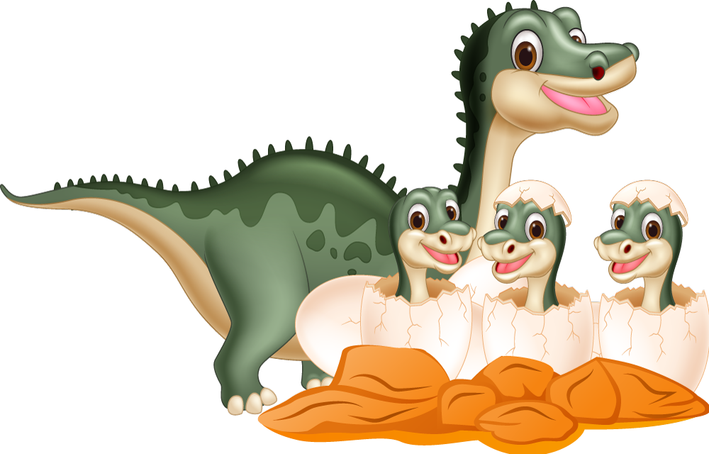 Alfombra vinílica animales familia de dinosaurios lindos - TenVinilo