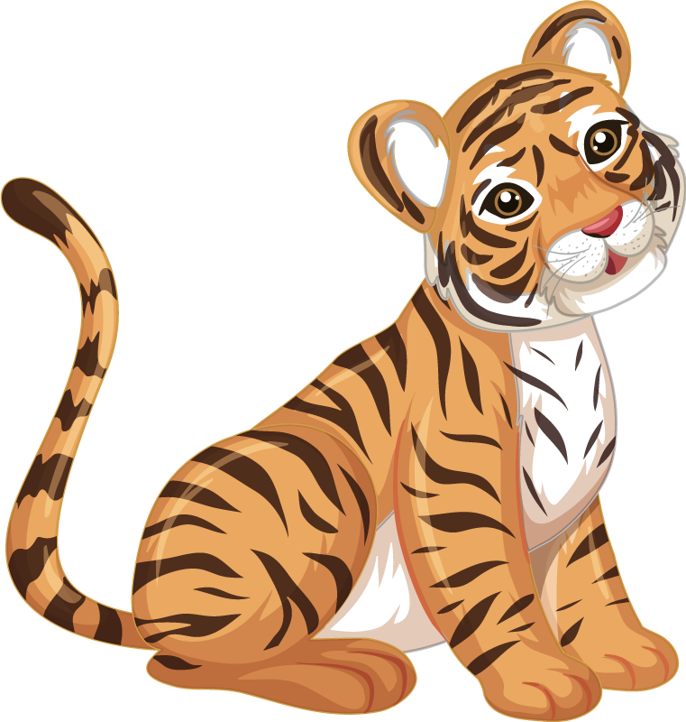 Alfombra vinílica animales cachorro tigre juguetón - TenVinilo