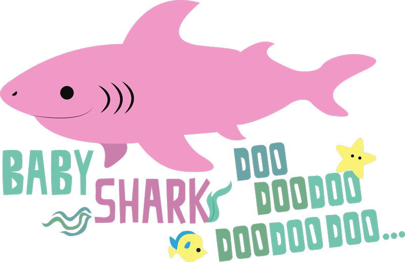 Alfombra vinílica animales baby shark canción infantil - TenVinilo