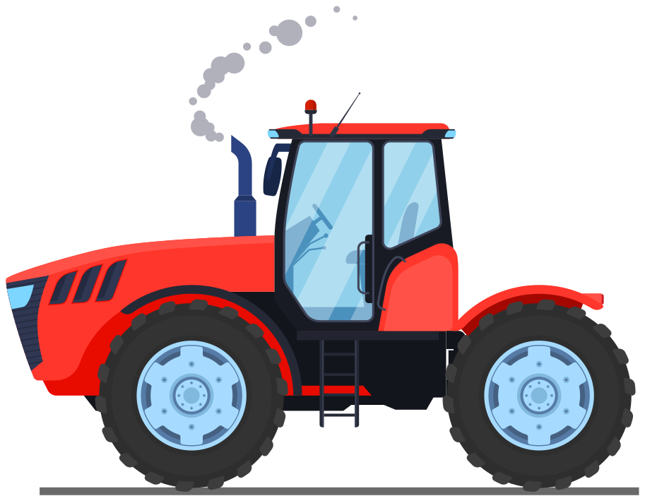 Alfombra vinílica animales tractor rojo - TenVinilo