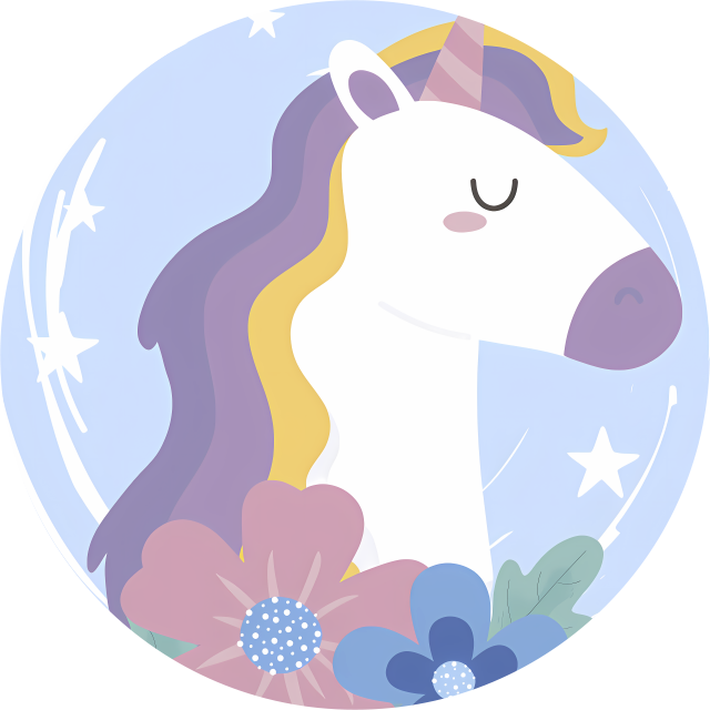 Alfombra vinílica animales unicornio de pelo brillante - TenVinilo