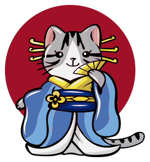 Alfombra vinílica animales gato decorativo japonés - TenVinilo