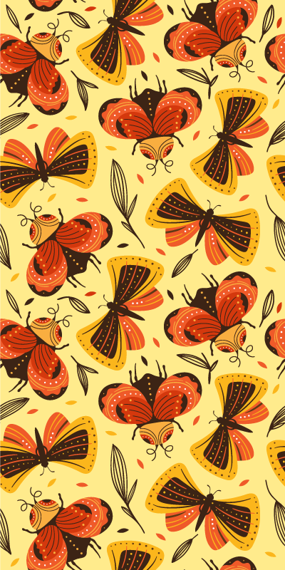 Alfombra vinílica animales mariposa en flor - TenVinilo