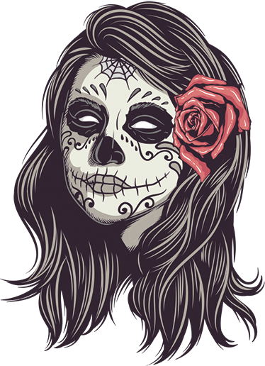 Alfombra vinílica halloween niña de día de muertos - TenVinilo