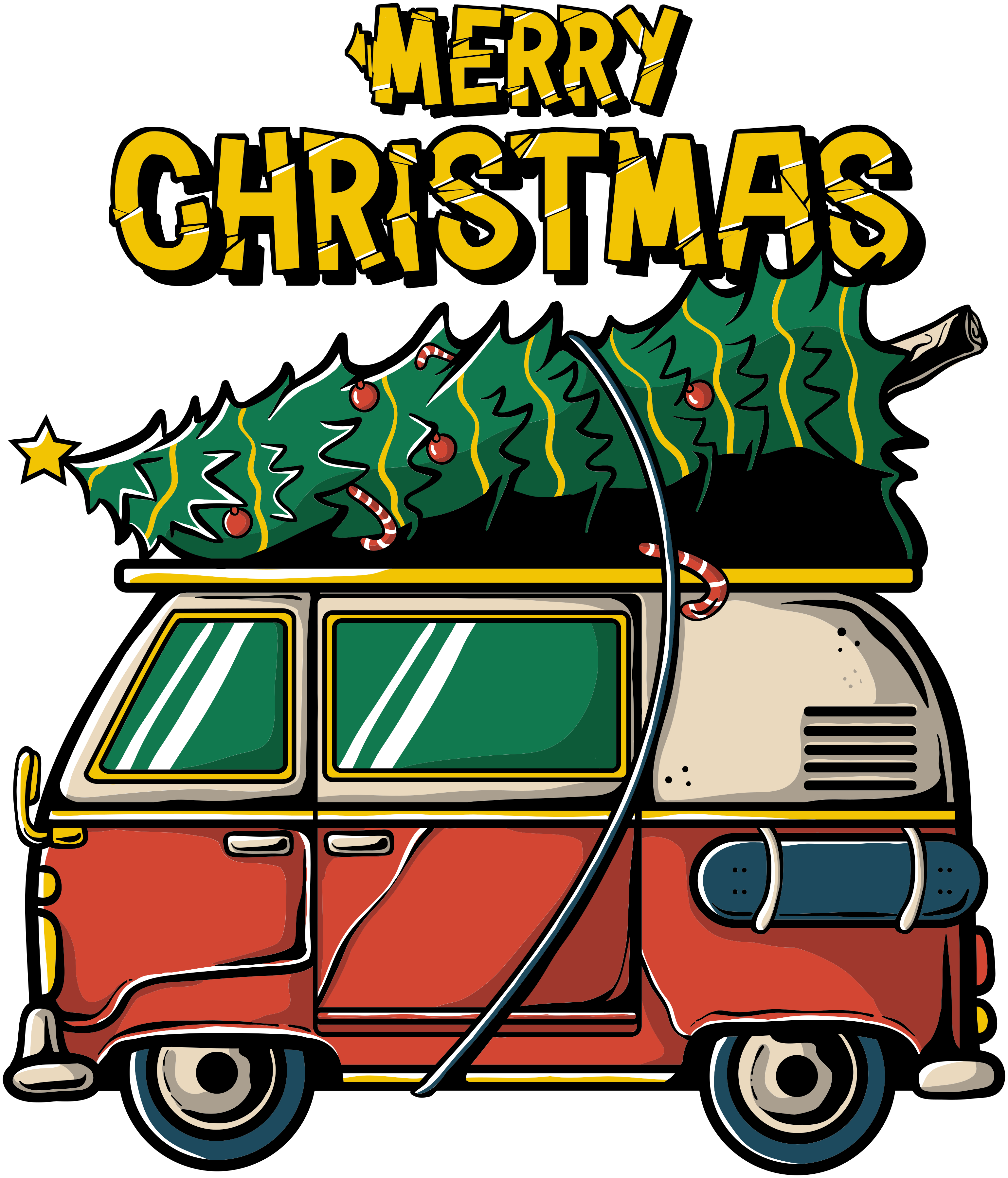 Alfombra vinílica navidad coche de santa - TenVinilo