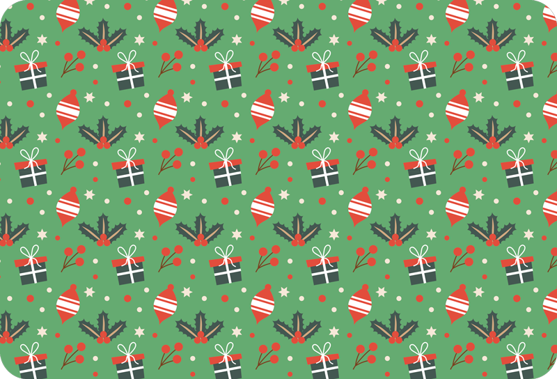 Alfombra vinílica navidad patrón de caramelos verdes - TenVinilo