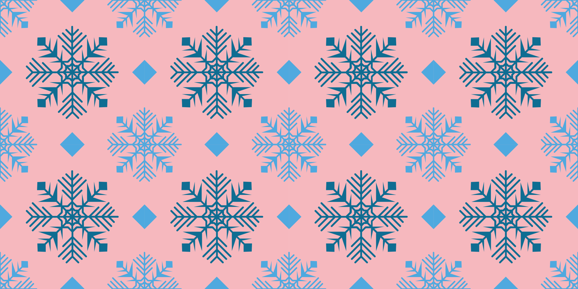 Alfombra vinílica navidad copos de nieve rosa y azul - TenVinilo