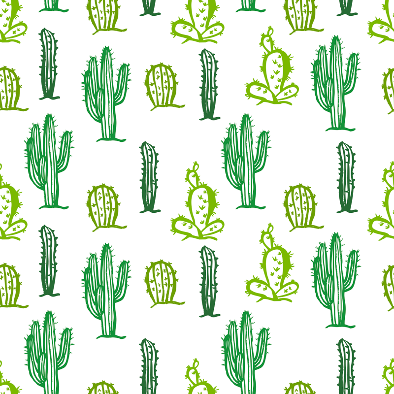 Alfombra vinílica flores estilo cactus verde - TenVinilo